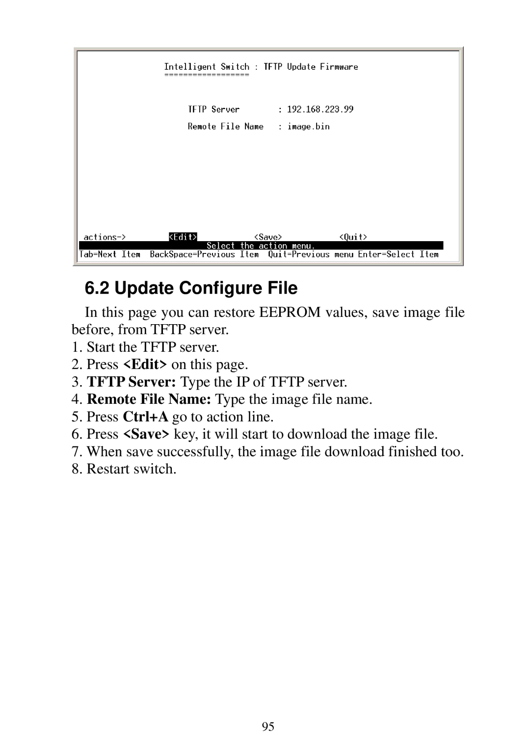 Edimax Technology ES-3124REM, ES-5224REM, ES-5224RFM, ES-5224RM user manual Update Configure File 