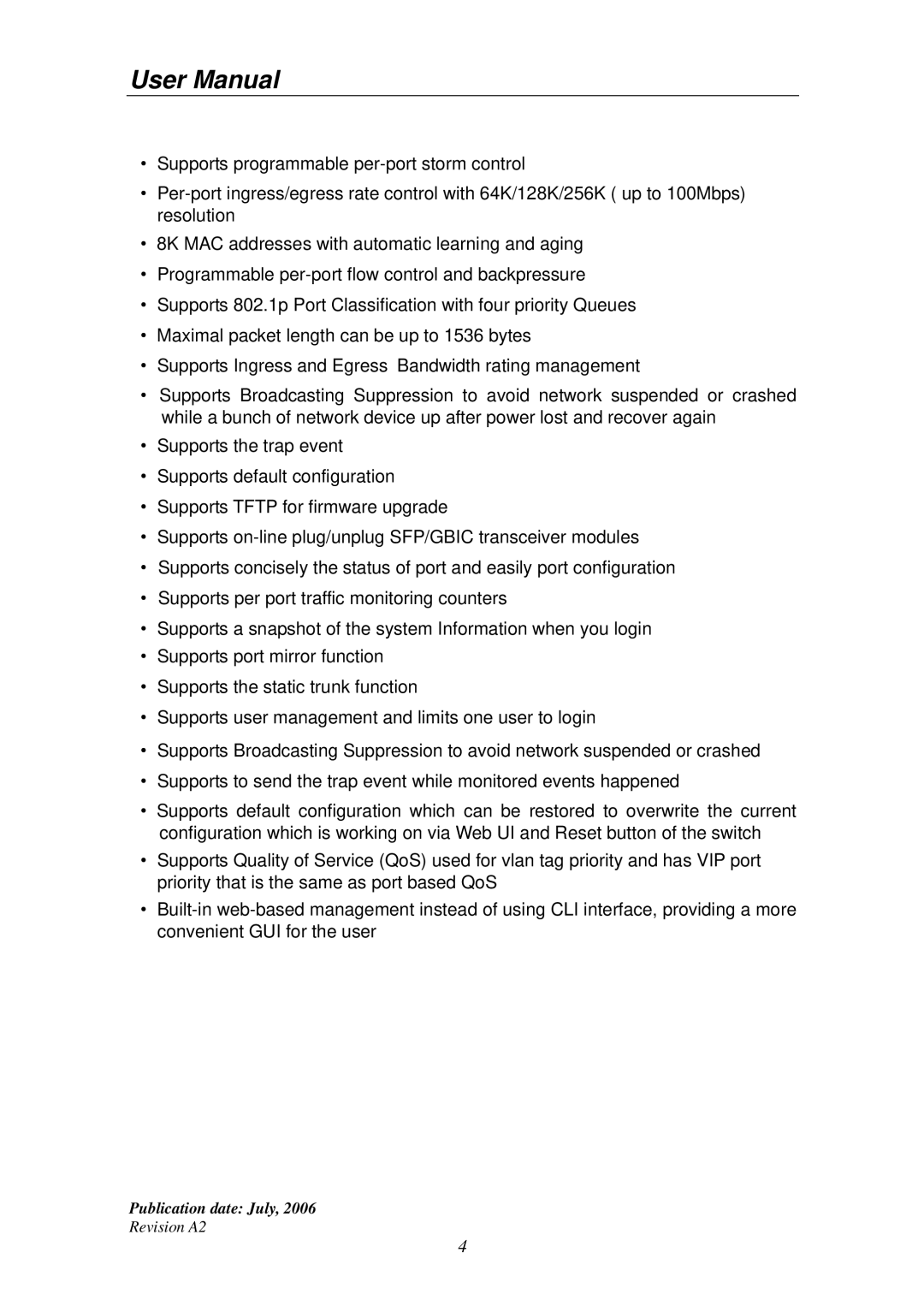 Edimax Technology ES-5224RS+ user manual Publication date July 