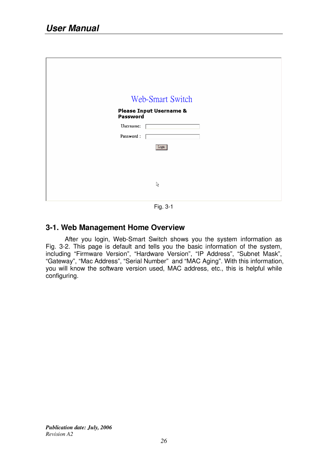 Edimax Technology ES-5224RS+ user manual Web Management Home Overview 