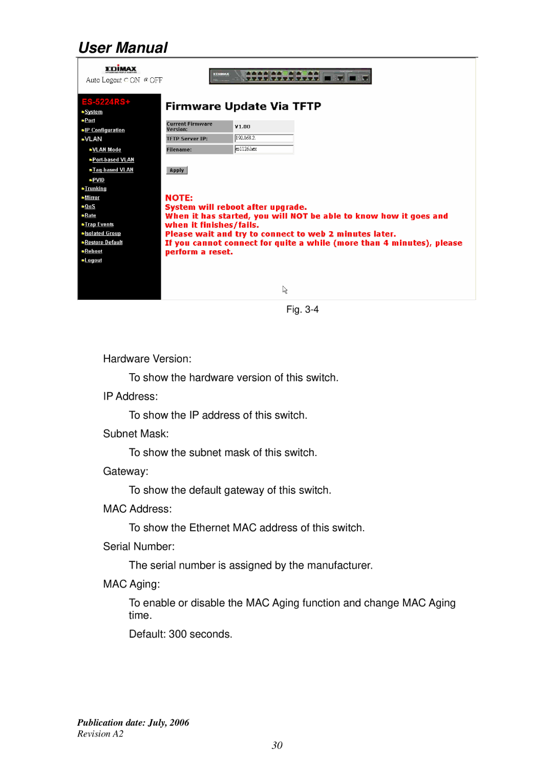 Edimax Technology ES-5224RS+ user manual Publication date July 