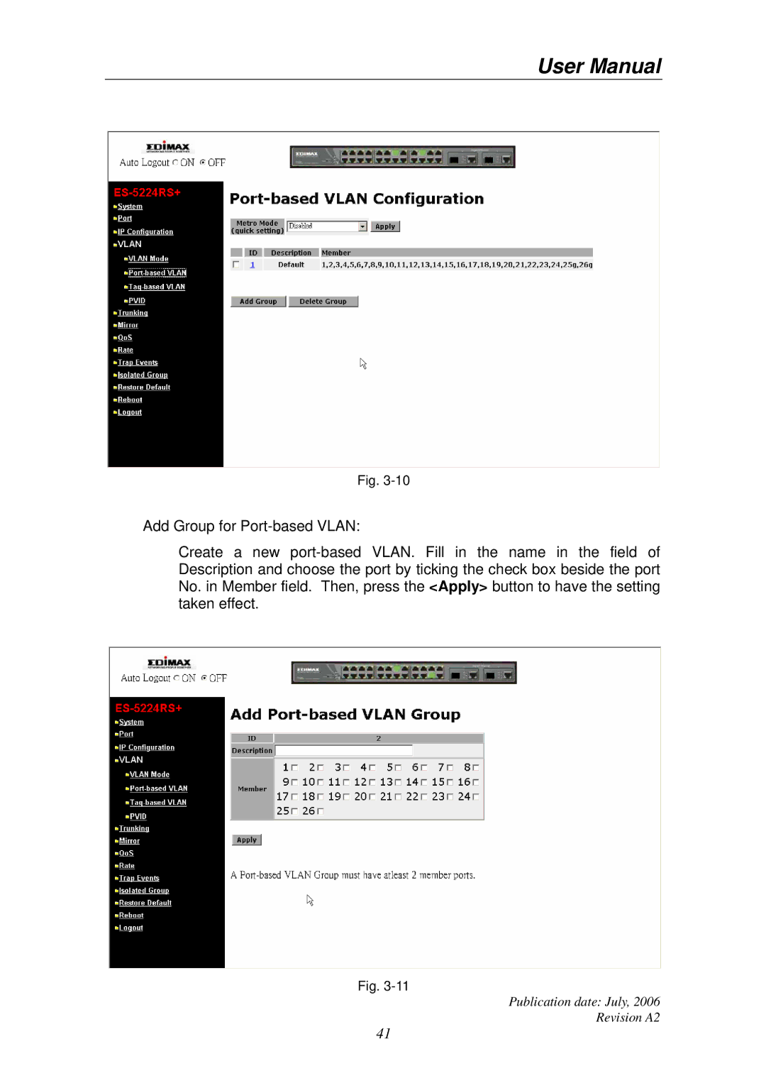 Edimax Technology ES-5224RS+ user manual Publication date July Revision A2 