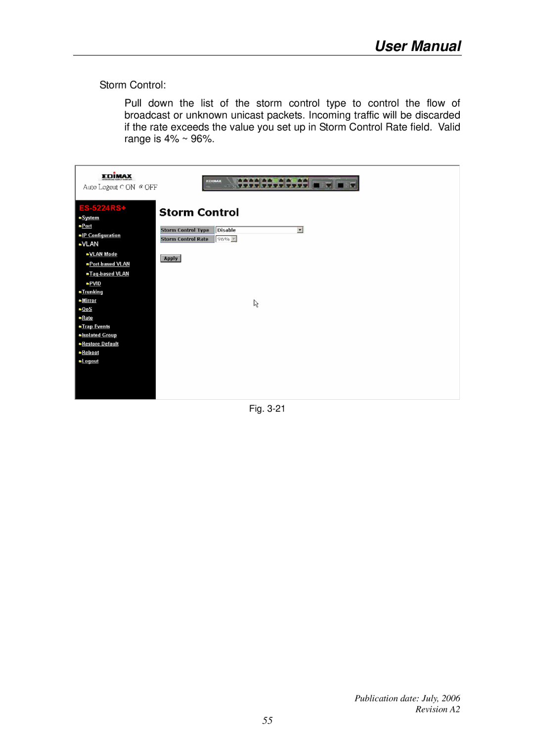 Edimax Technology ES-5224RS+ user manual Publication date July Revision A2 