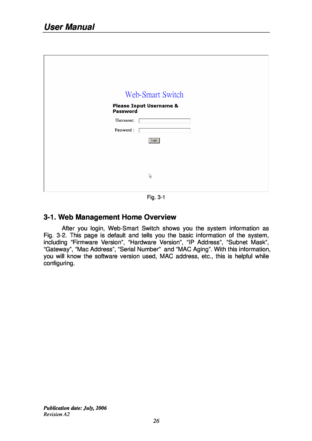 Edimax Technology ES-5224RS+ user manual Web Management Home Overview, User Manual 