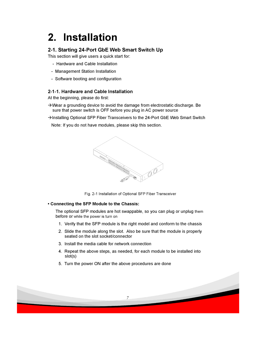 Edimax Technology ES-5240G+ user manual Starting 24-Port GbE Web Smart Switch Up, Hardware and Cable Installation 