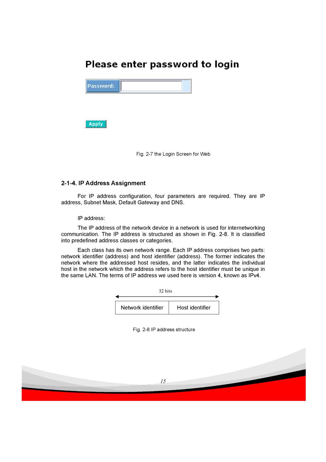 Edimax Technology ES-5240G+ user manual IP Address Assignment, Login Screen for Web 