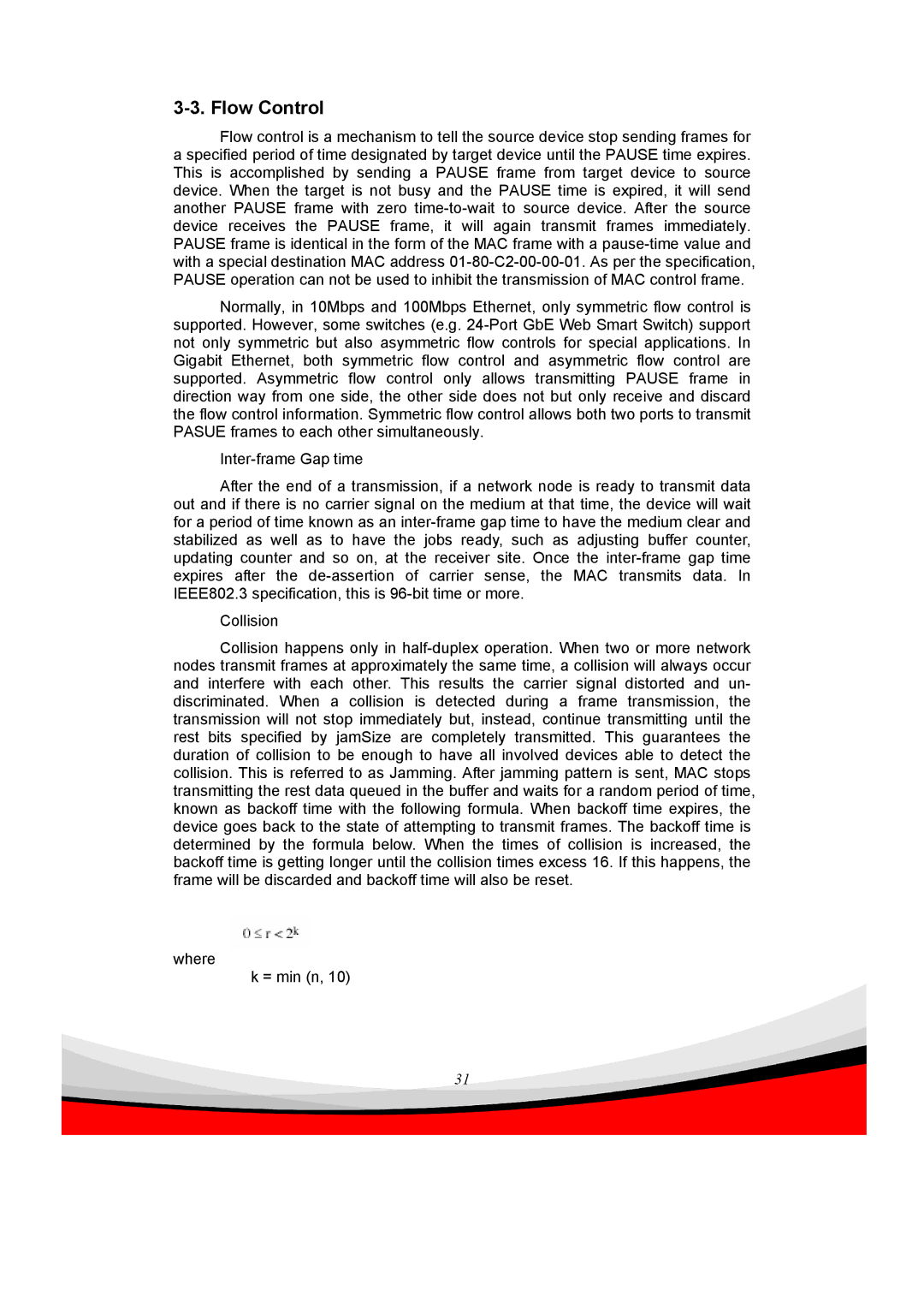 Edimax Technology ES-5240G+ user manual Flow Control 