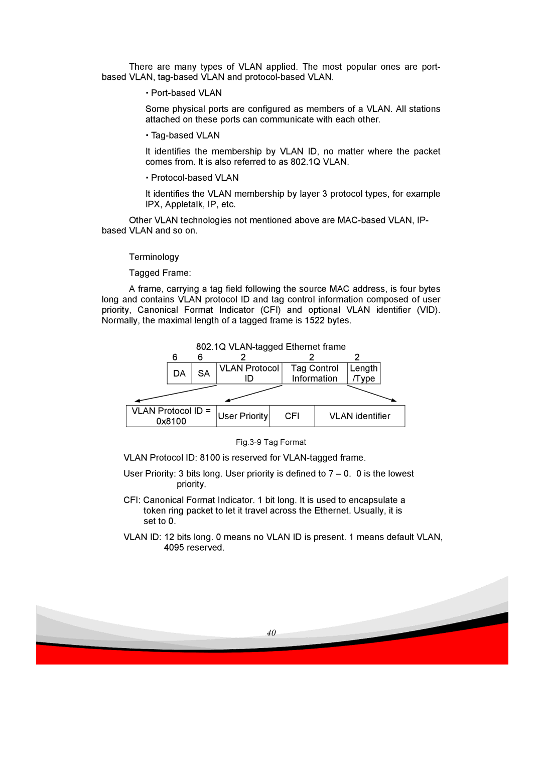 Edimax Technology ES-5240G+ user manual Cfi, Tag Format 