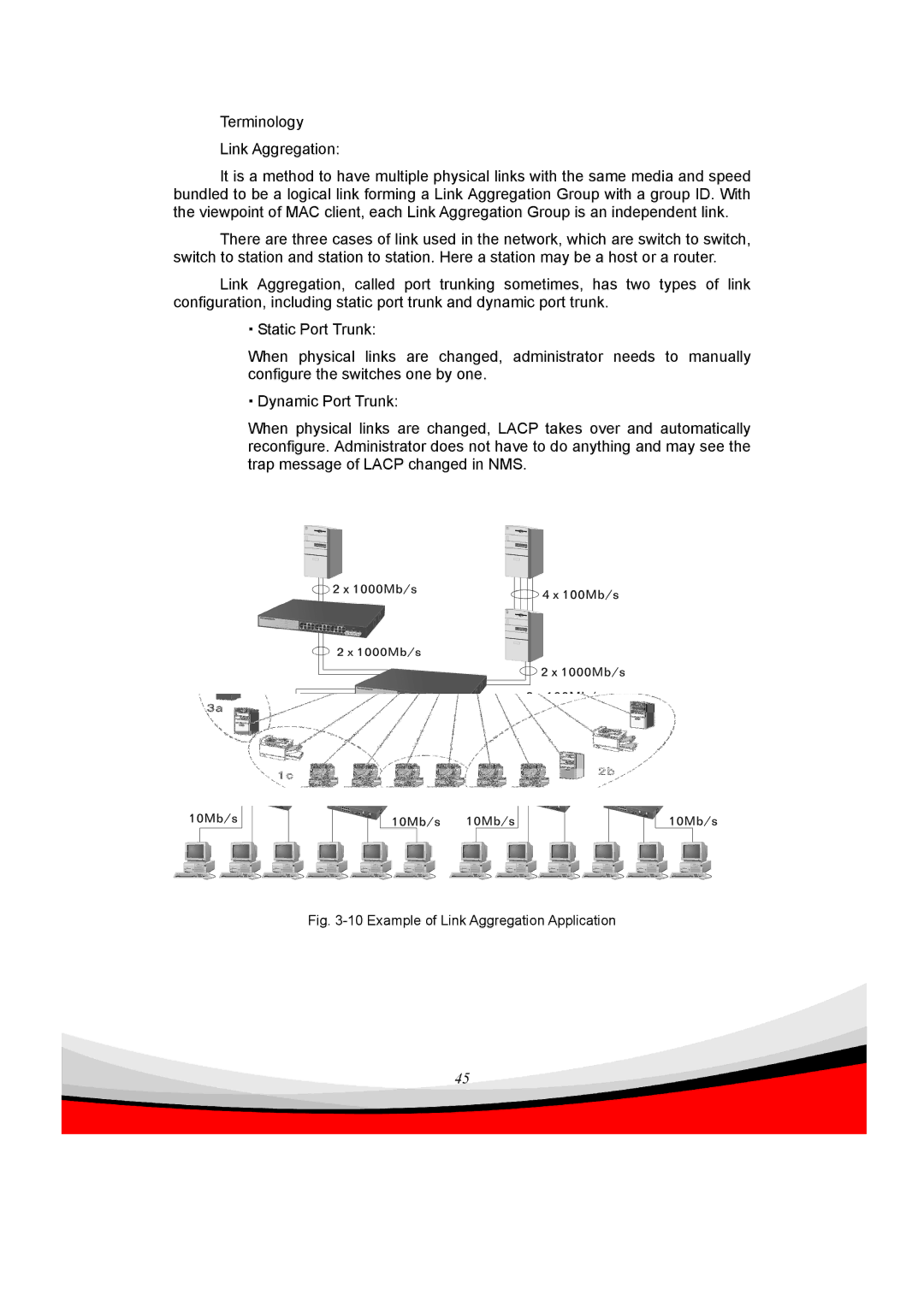 Edimax Technology ES-5240G+ user manual Example of Link Aggregation Application 