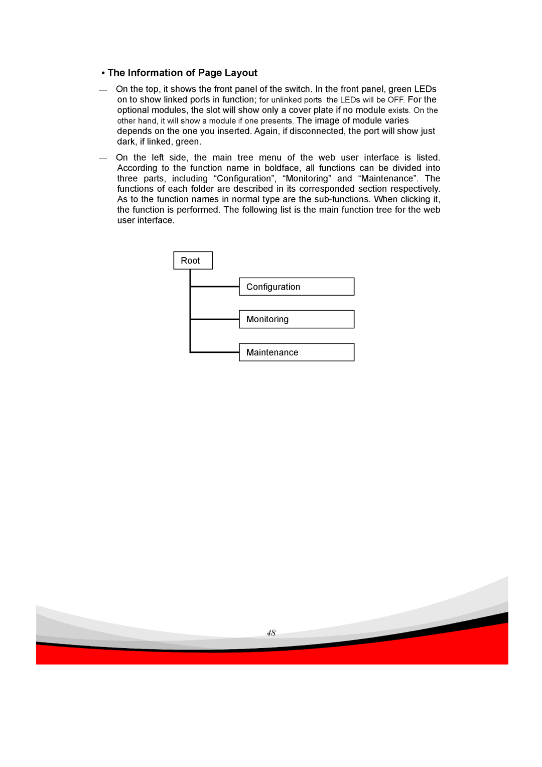 Edimax Technology ES-5240G+ user manual Information of Page Layout 