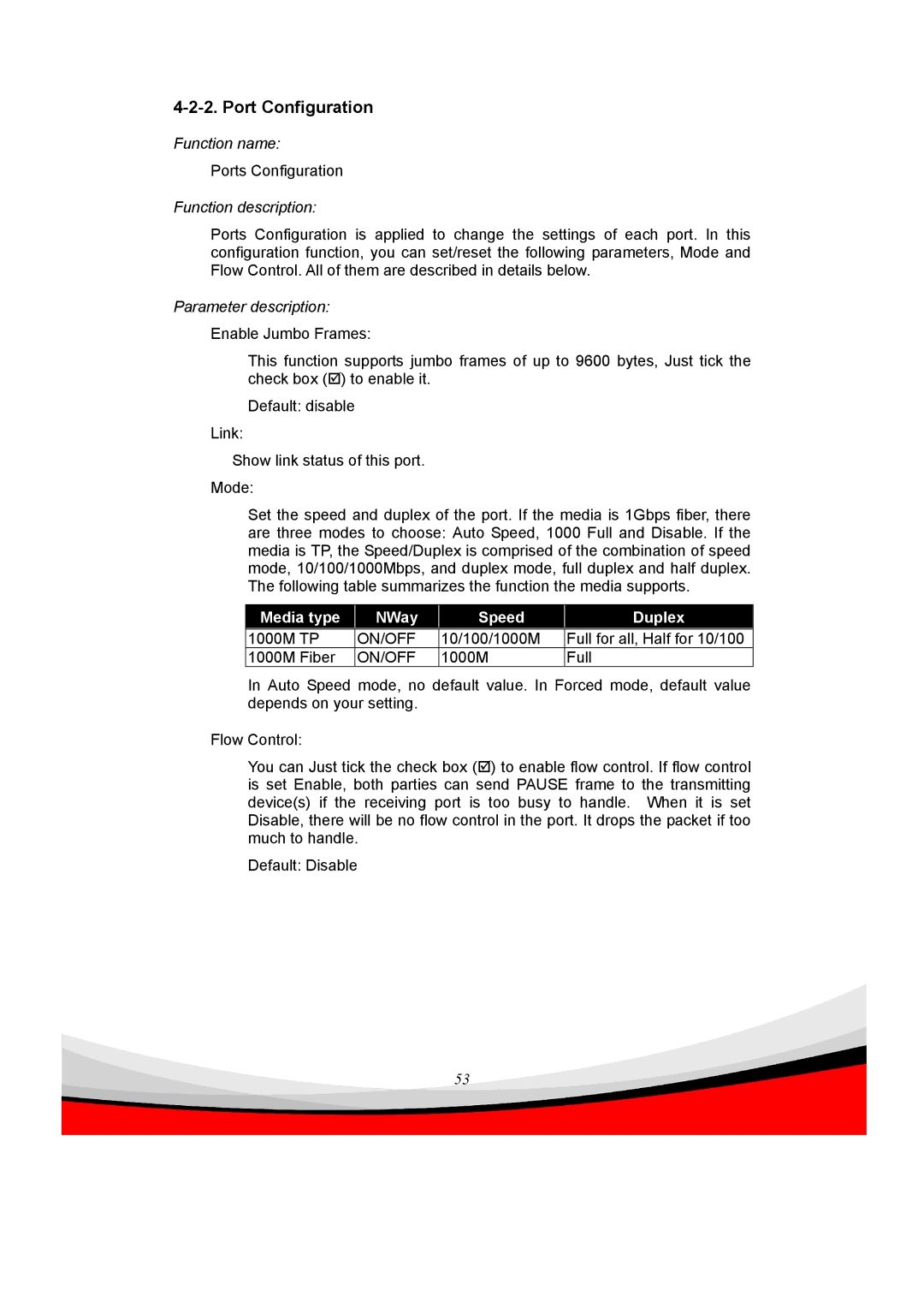 Edimax Technology ES-5240G+ user manual Port Configuration, On/Off 