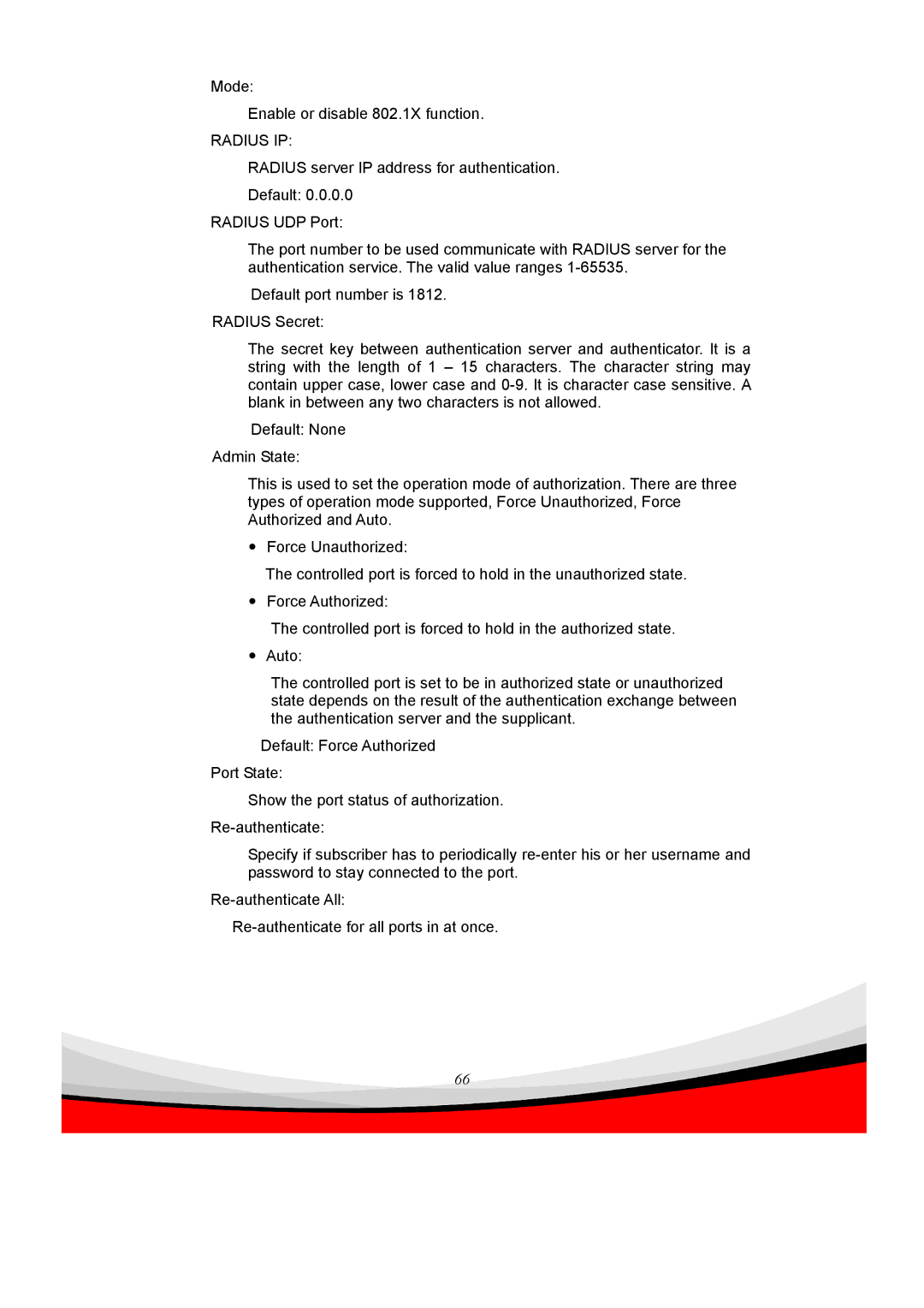 Edimax Technology ES-5240G+ user manual Radius IP 