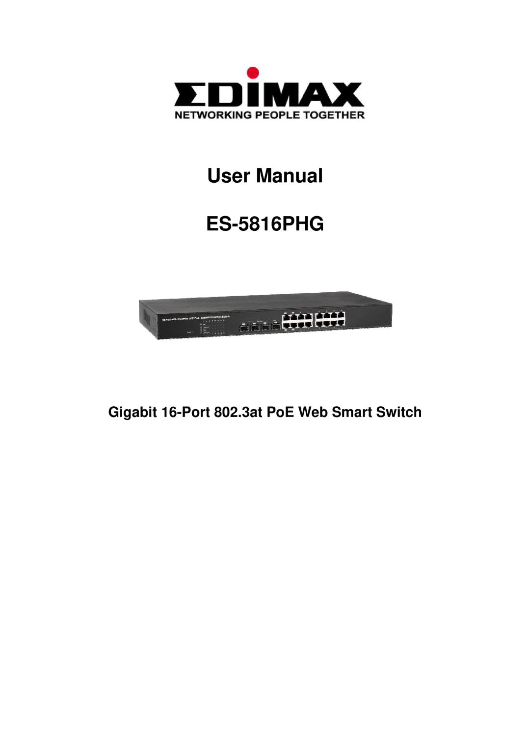 Edimax Technology ES-5816PGH user manual ES-5816PHG 