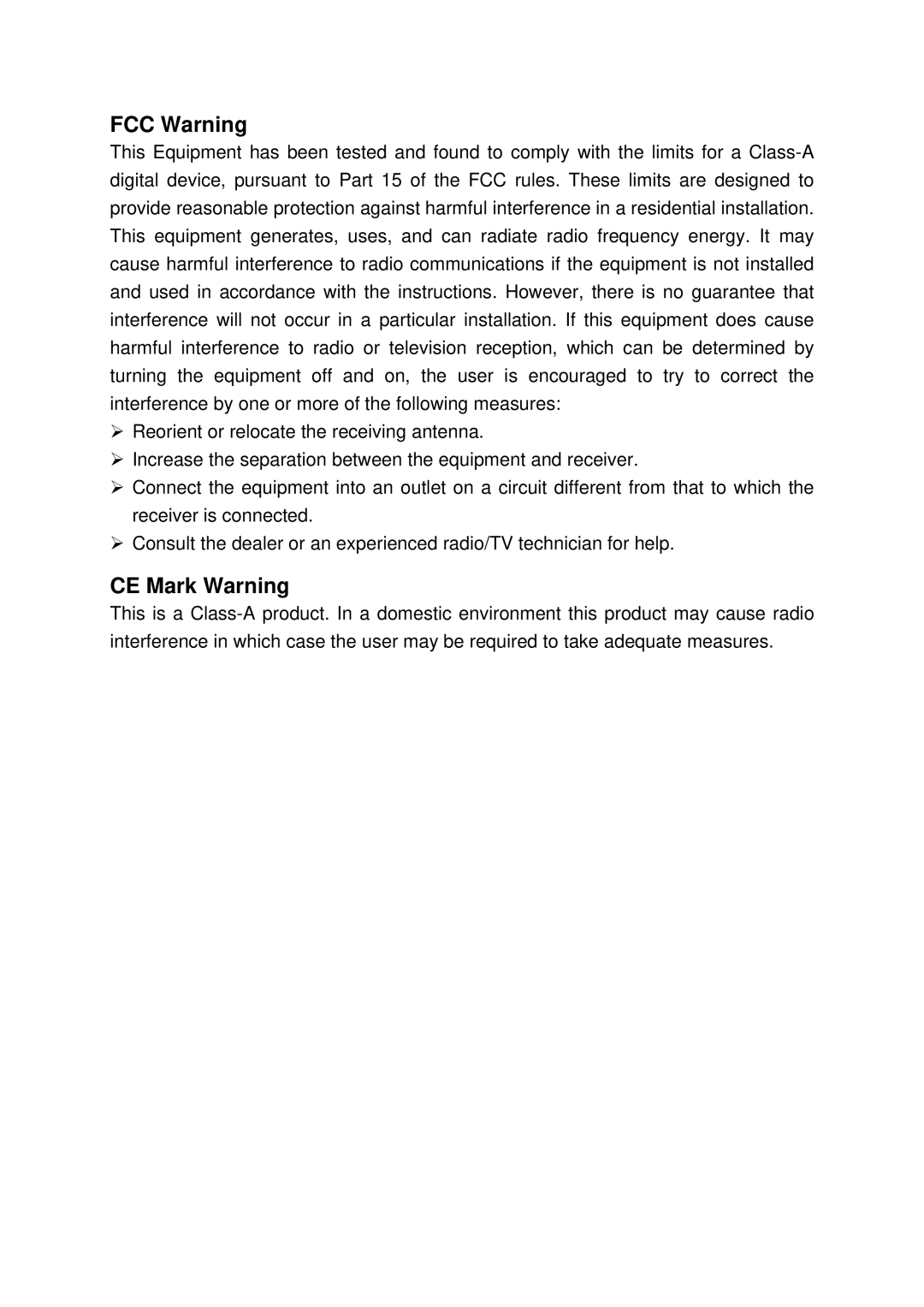 Edimax Technology ES-5816PGH user manual FCC Warning, CE Mark Warning 