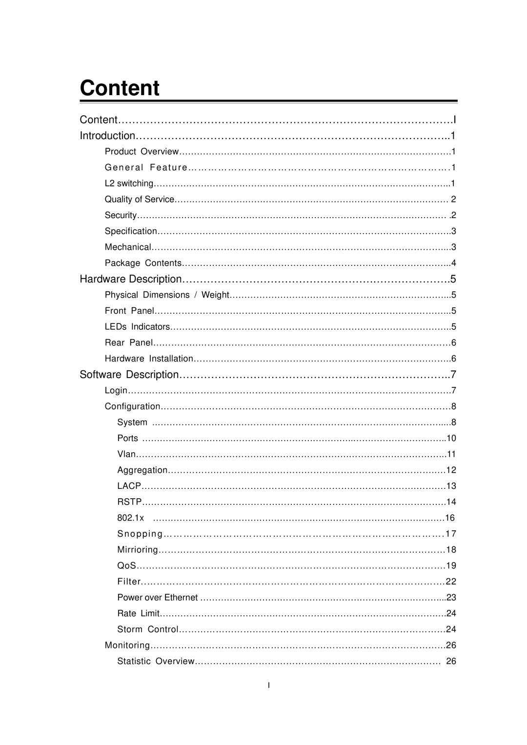 Edimax Technology ES-5816PGH user manual Content 