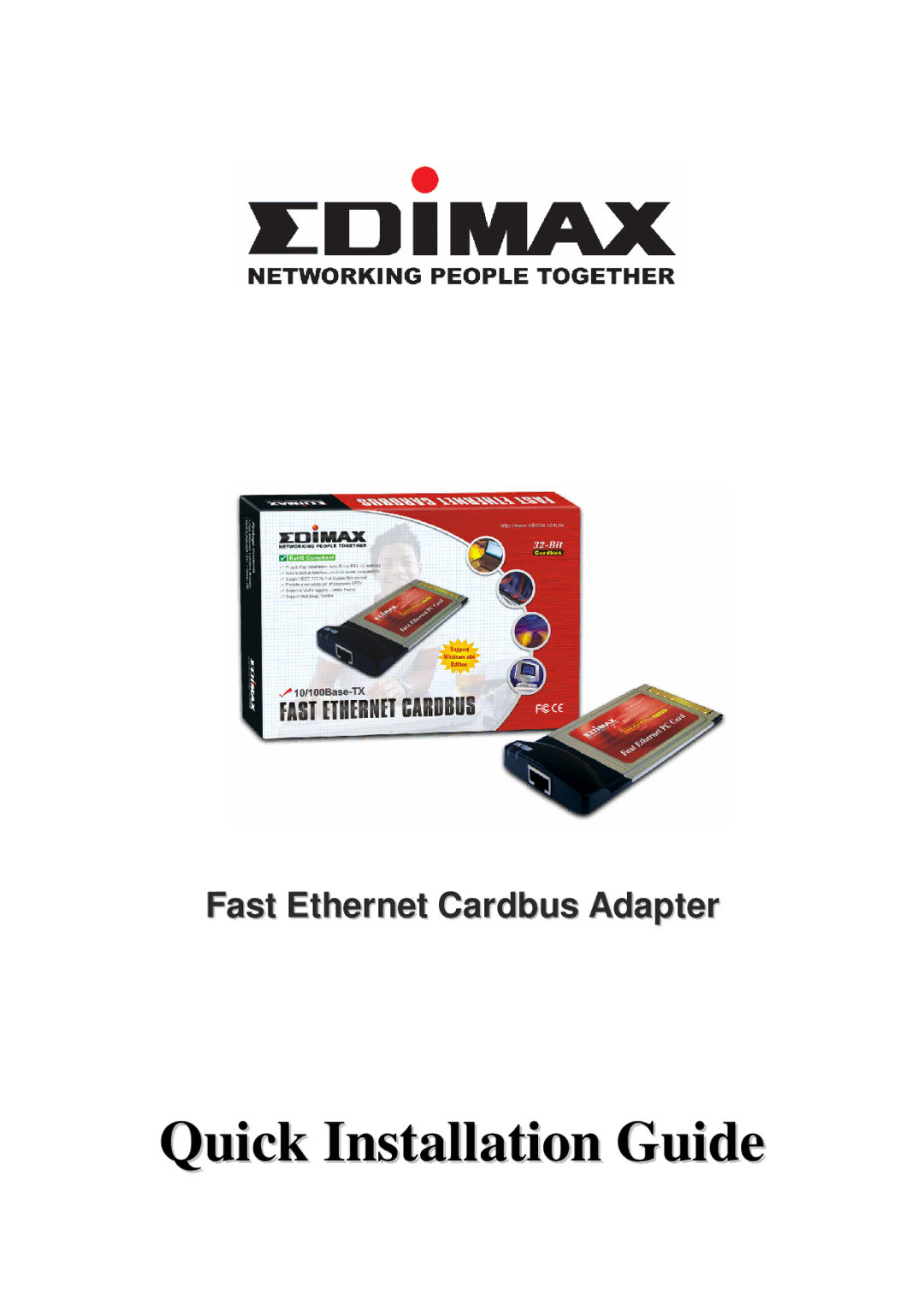 Edimax Technology Ethernet Cardbus Adapter manual Quick Installation Guide 