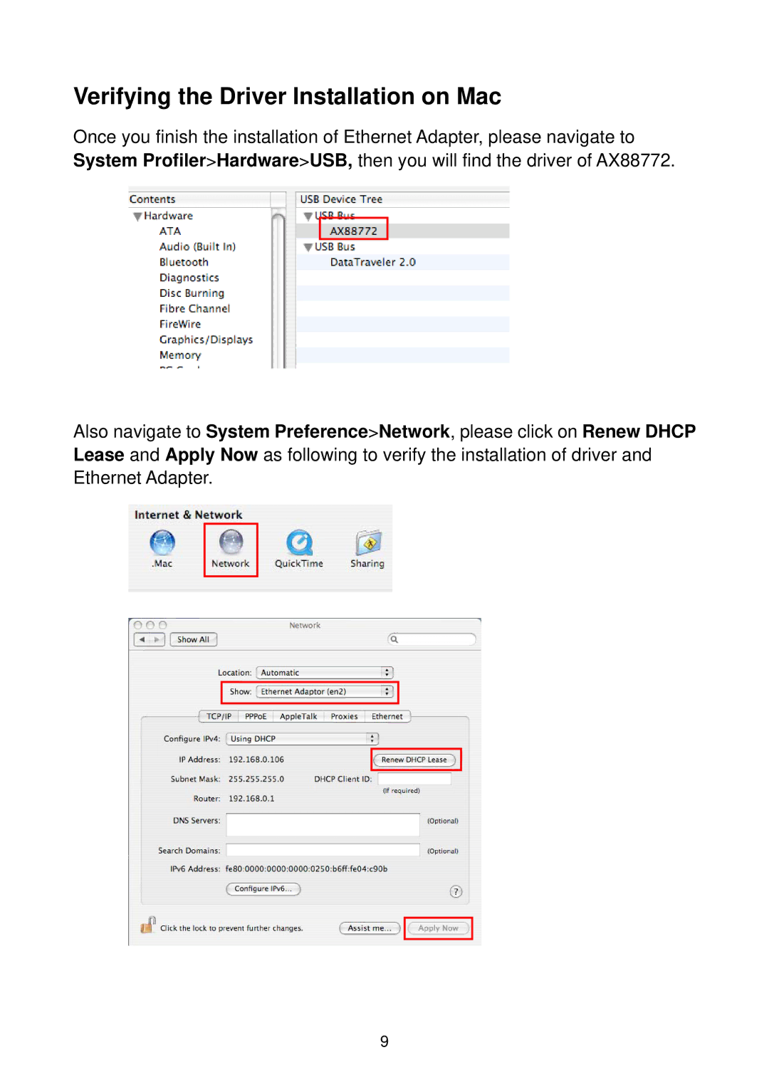 Edimax Technology EU-4207 manual Verifying the Driver Installation on Mac 