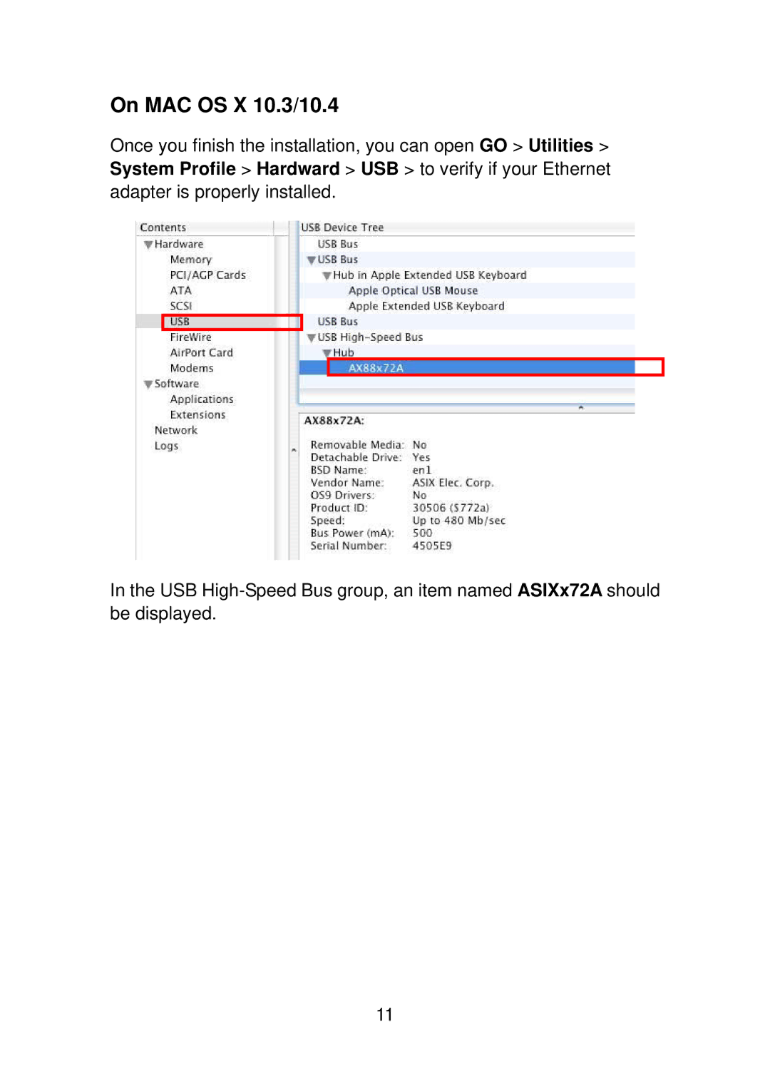 Edimax Technology EU-4230 manual On MAC OS X 10.3/10.4 