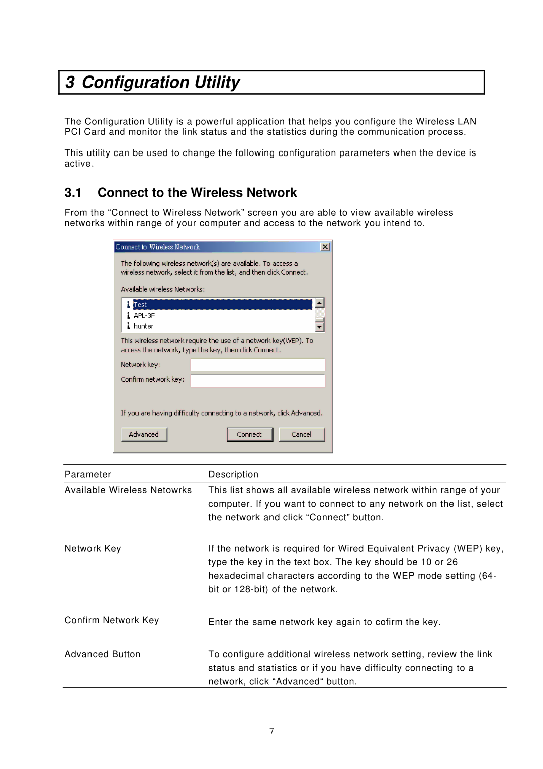 Edimax Technology EW-7126 user manual Configuration Utility, Connect to the Wireless Network 