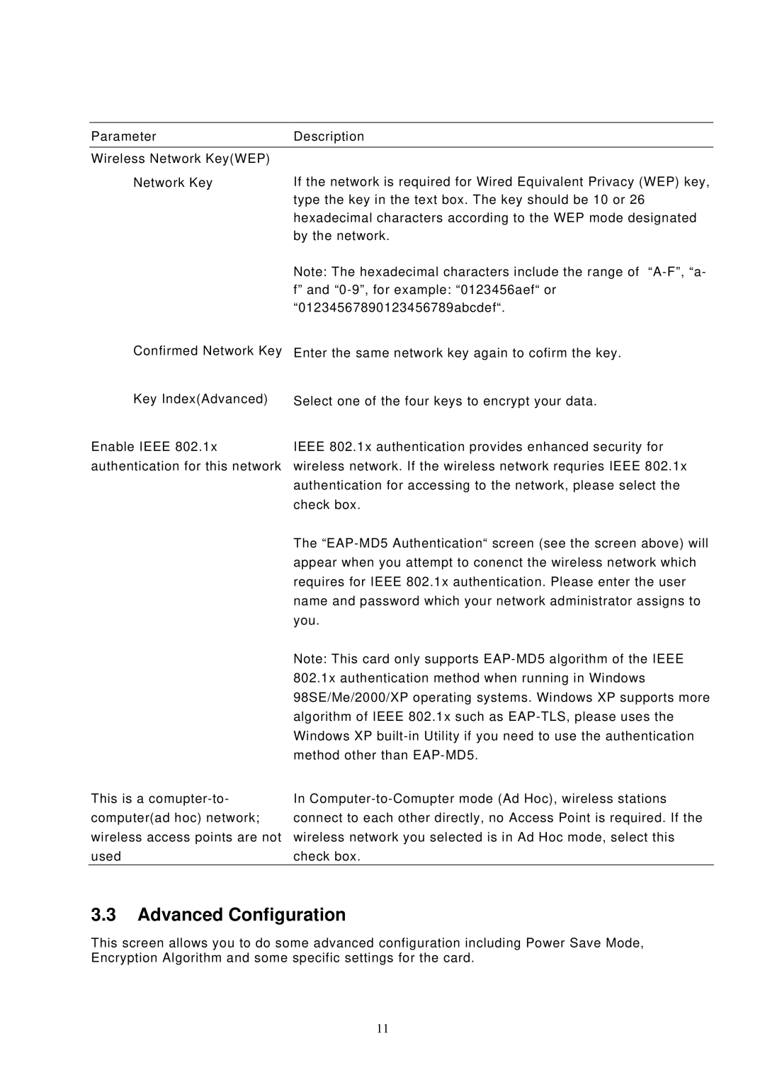 Edimax Technology EW-7126 user manual Advanced Configuration 