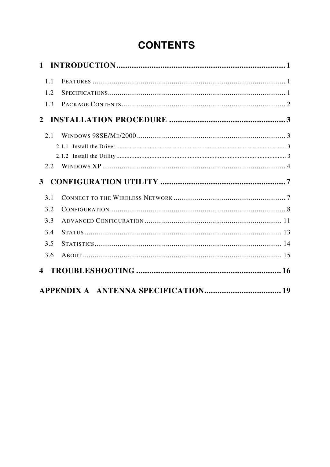 Edimax Technology EW-7126 user manual Contents 