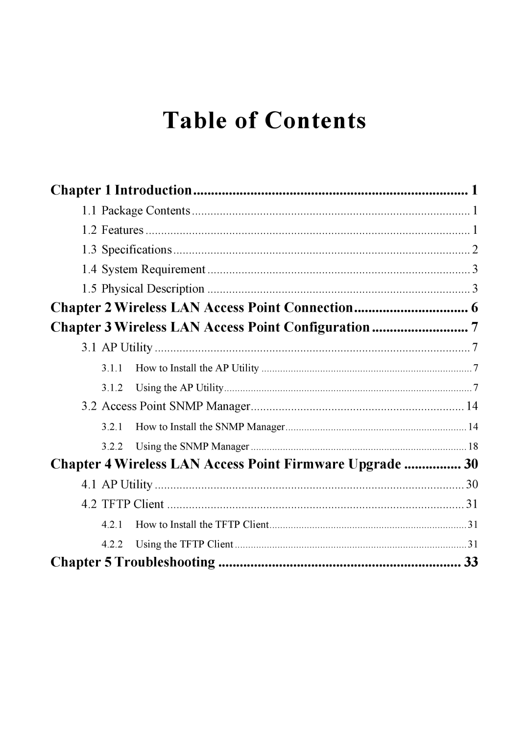 Edimax Technology EW-7205AP user manual Table of Contents 