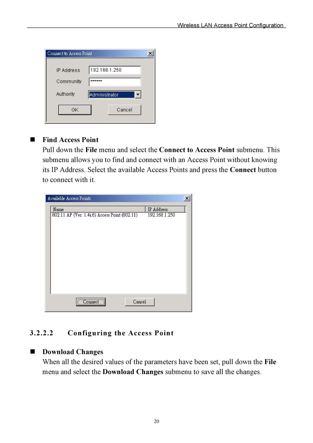 Edimax Technology EW-7205AP user manual Find Access Point, Configuring the Access Point Download Changes 