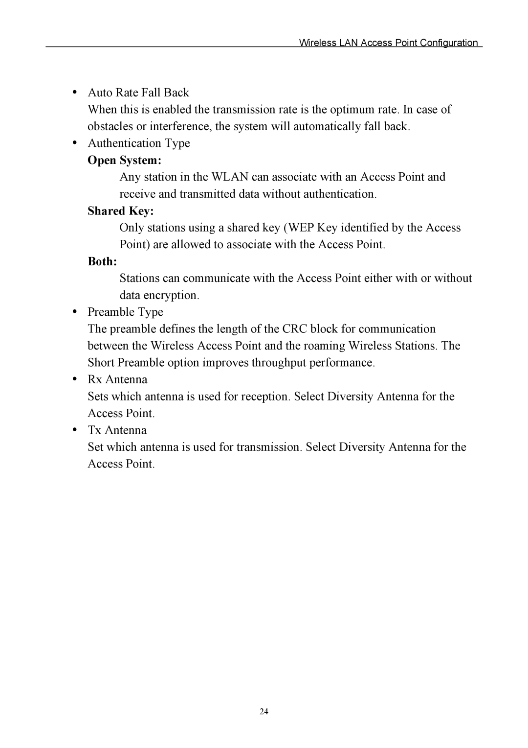 Edimax Technology EW-7205AP user manual Open System, Shared Key, Both 