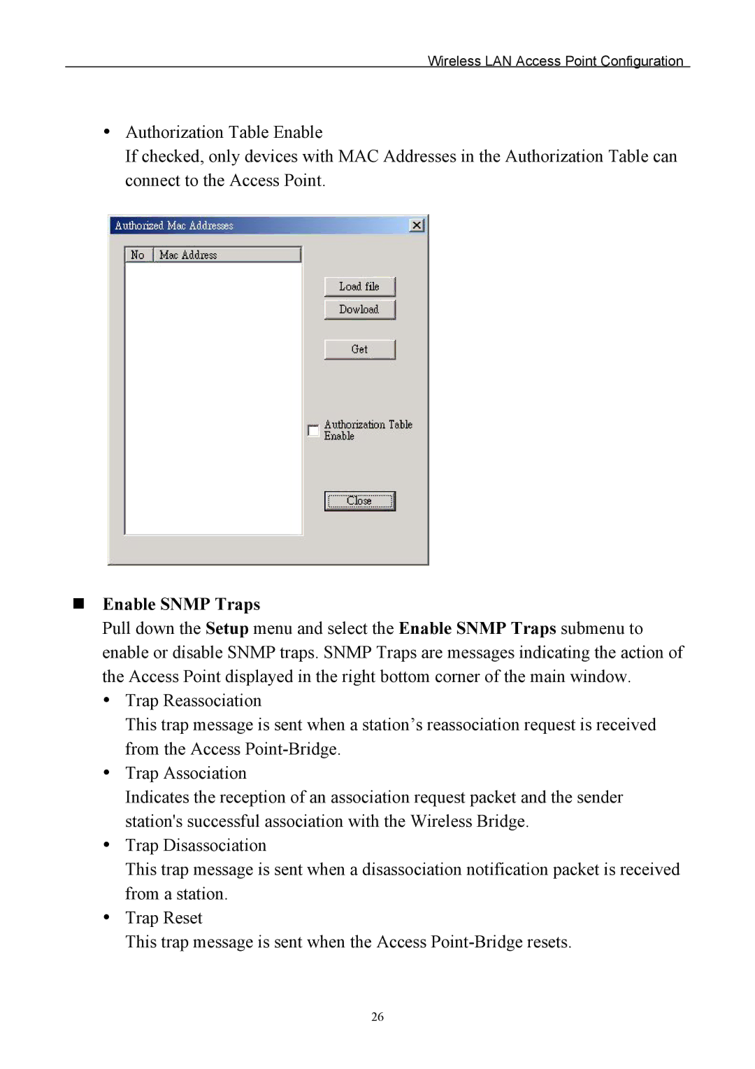 Edimax Technology EW-7205AP user manual Enable Snmp Traps 