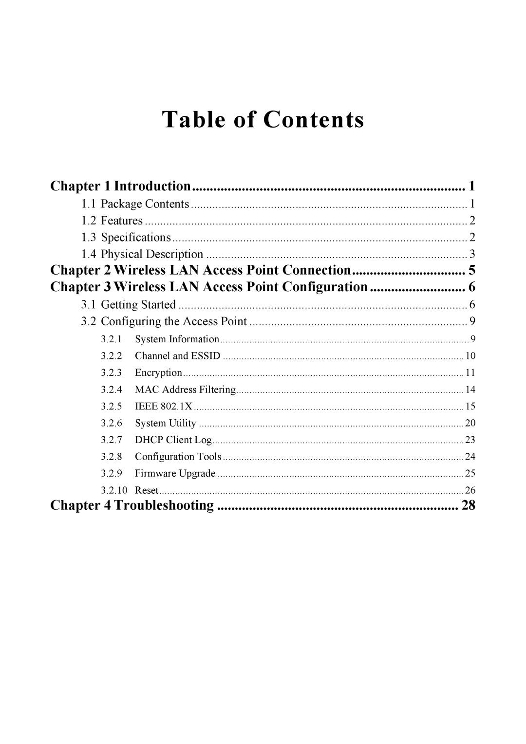 Edimax Technology EW-7205APS user manual Table of Contents 