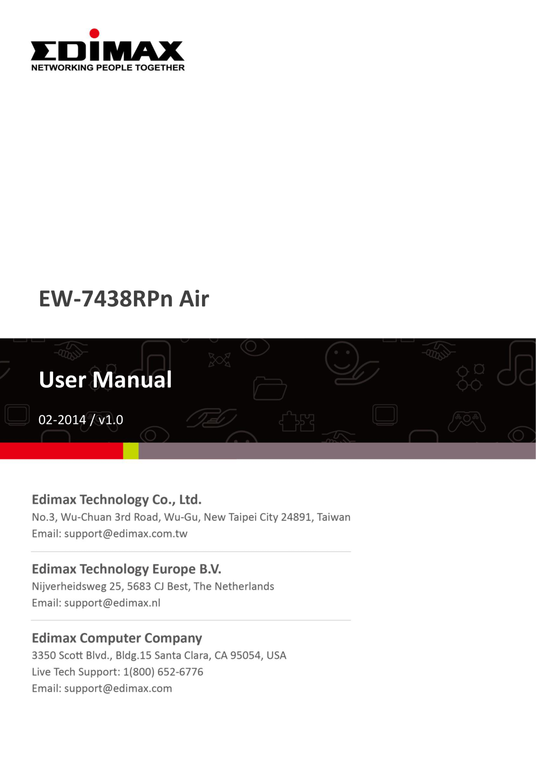 Edimax Technology manual EW-7438RPn Air, User Manual, 02-2014 