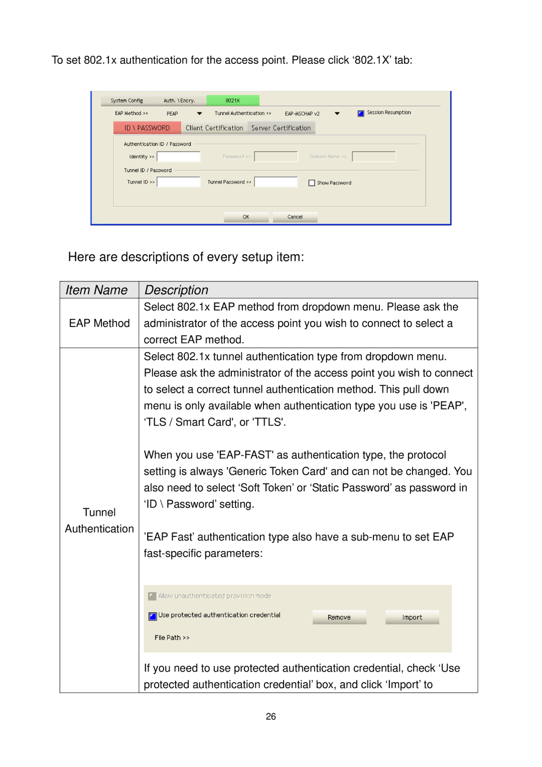 Edimax Technology EW-7711UAN, EW-7711UMN manual Select 802.1x EAP method from dropdown menu. Please ask 