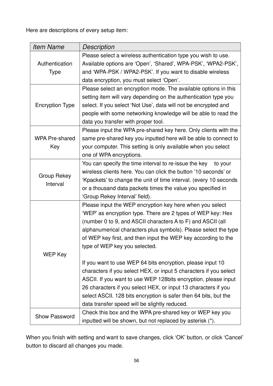 Edimax Technology EW-7711UAN, EW-7711UMN manual Please select a wireless authentication type you wish to use 