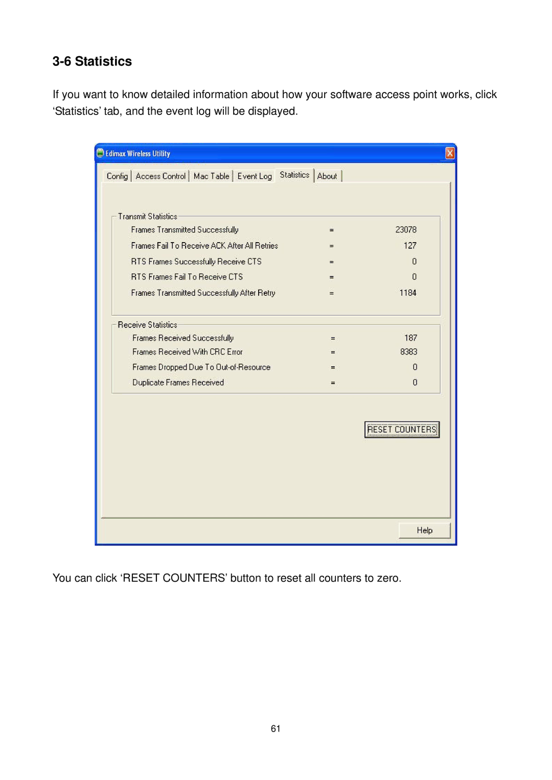 Edimax Technology EW-7711UMN, EW-7711UAN manual Statistics 