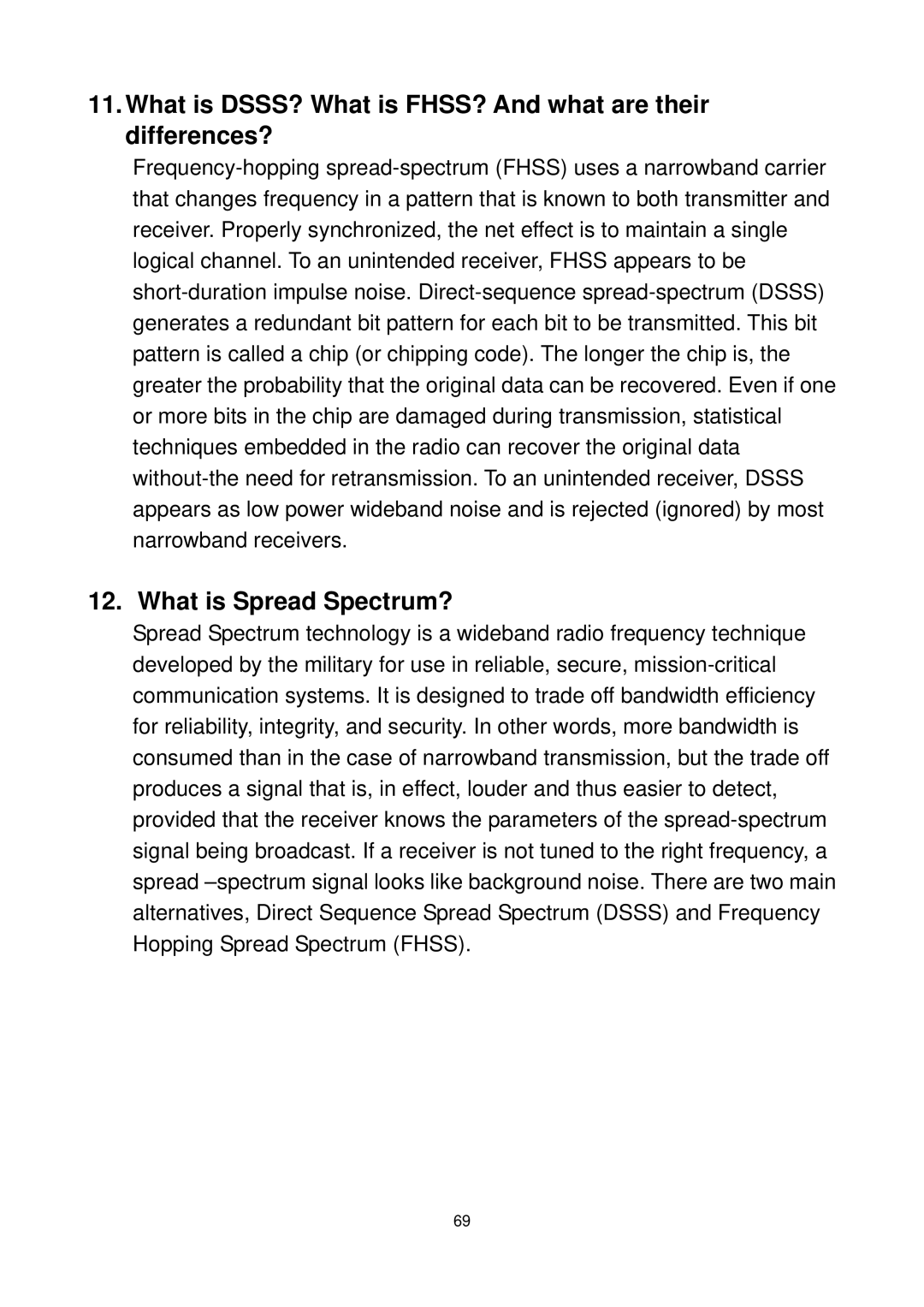 Edimax Technology EW-7711UMN manual What is DSSS? What is FHSS? And what are their differences?, What is Spread Spectrum? 