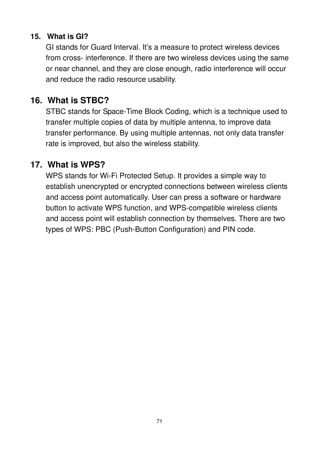 Edimax Technology EW-7711UMN, EW-7711UAN manual What is STBC?, What is WPS?, What is GI? 