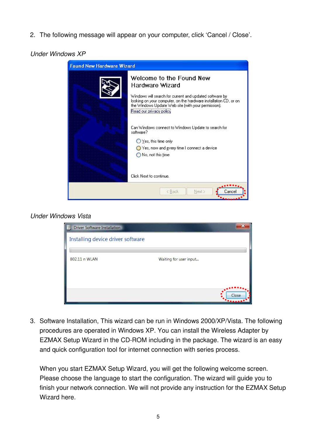 Edimax Technology EW-7711UMN, EW-7711UAN manual Under Windows XP Under Windows Vista 