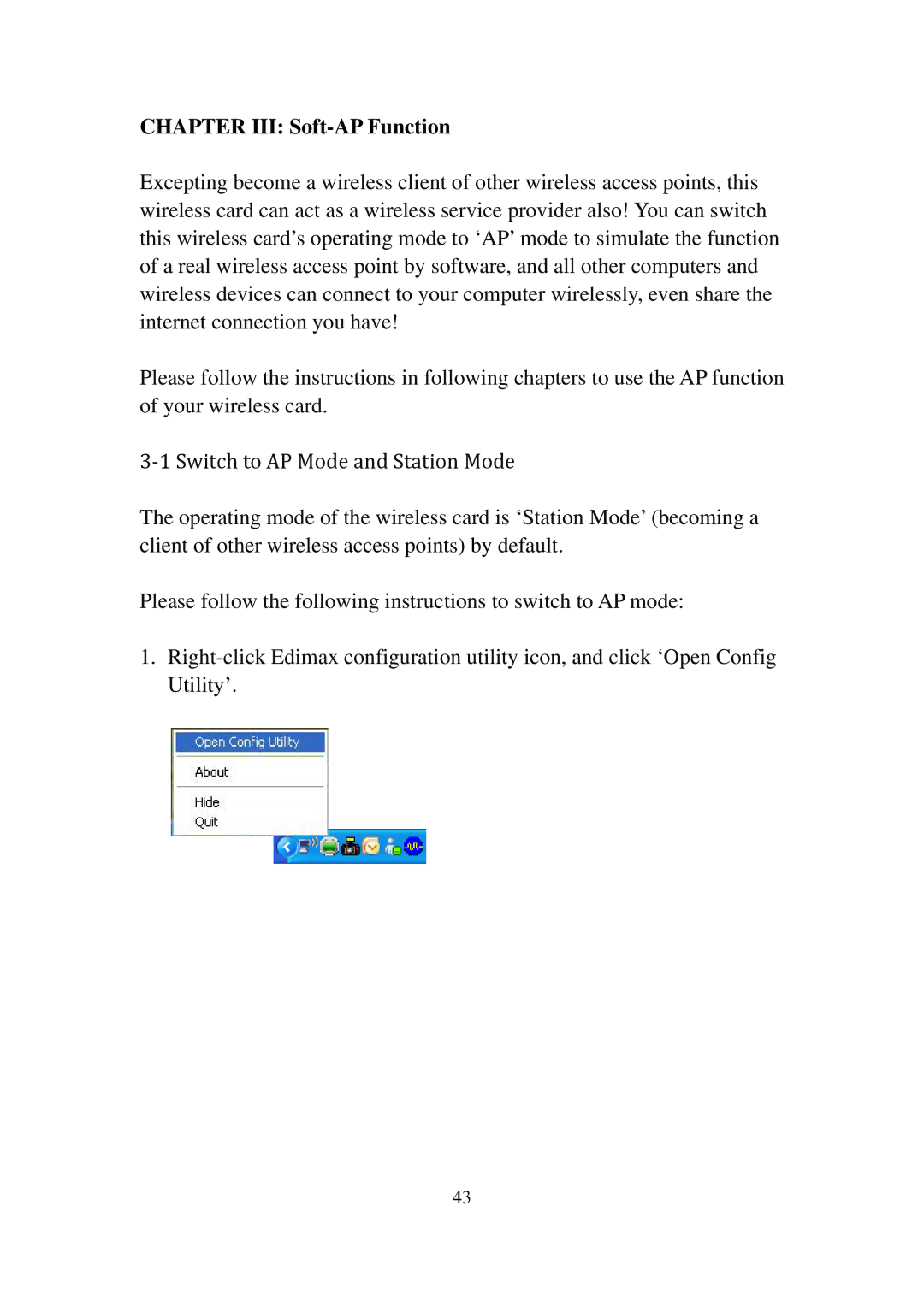 Edimax Technology EW-7811UN manual Chapter III Soft-AP Function 
