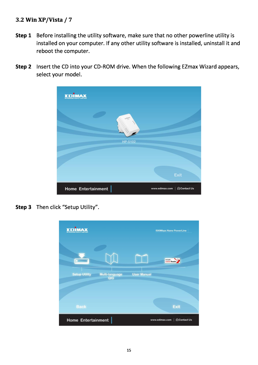 Edimax Technology HP-5102 user manual Win XP/Vista 