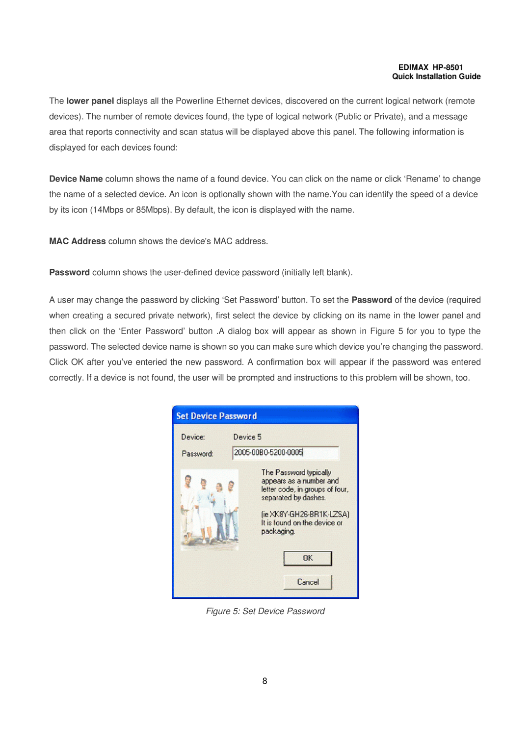 Edimax Technology HP-8501 user manual Set Device Password 