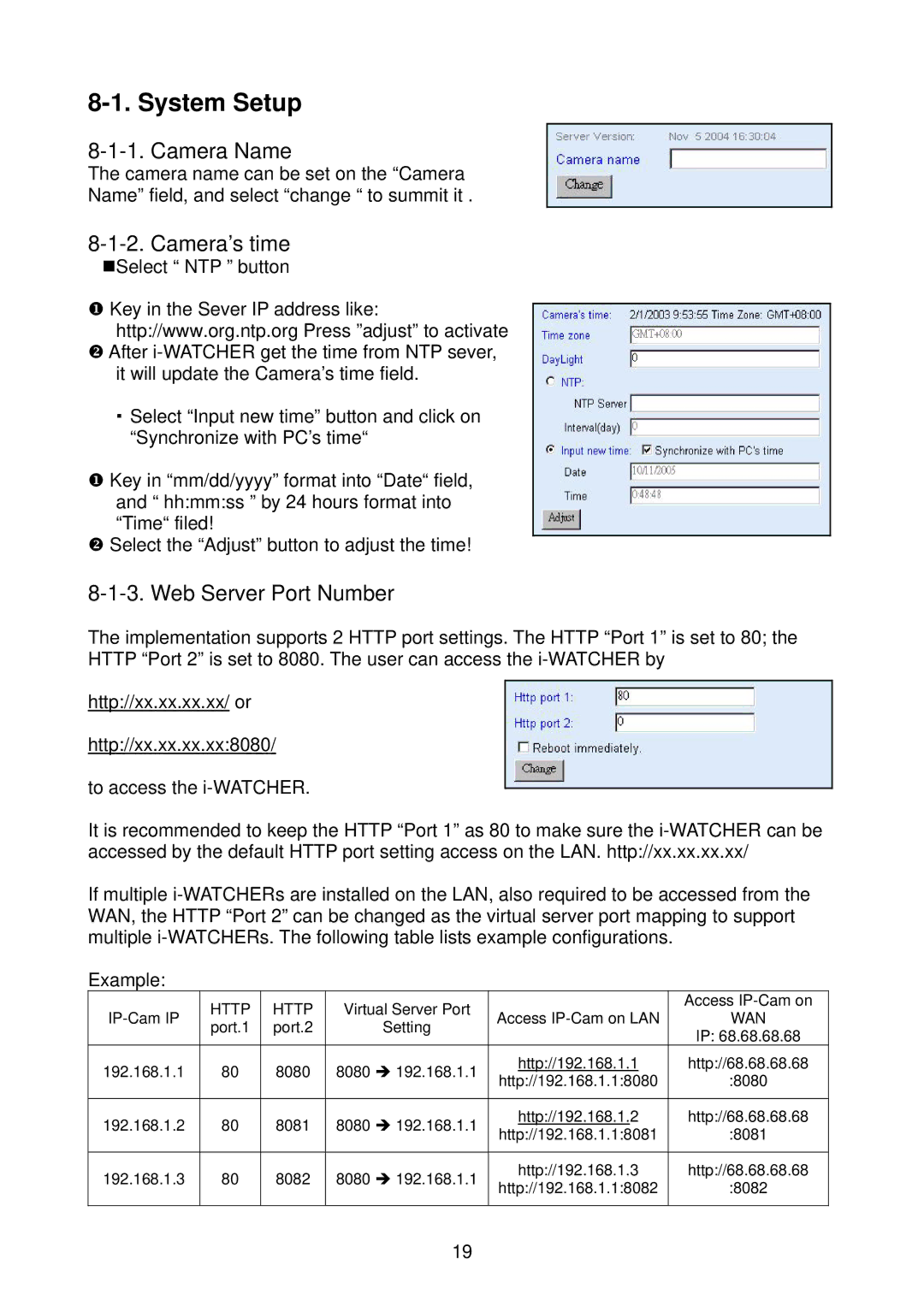 Edimax Technology i-Watcher Pan/Tilt Internet IP Camera user manual System Setup, Wan 