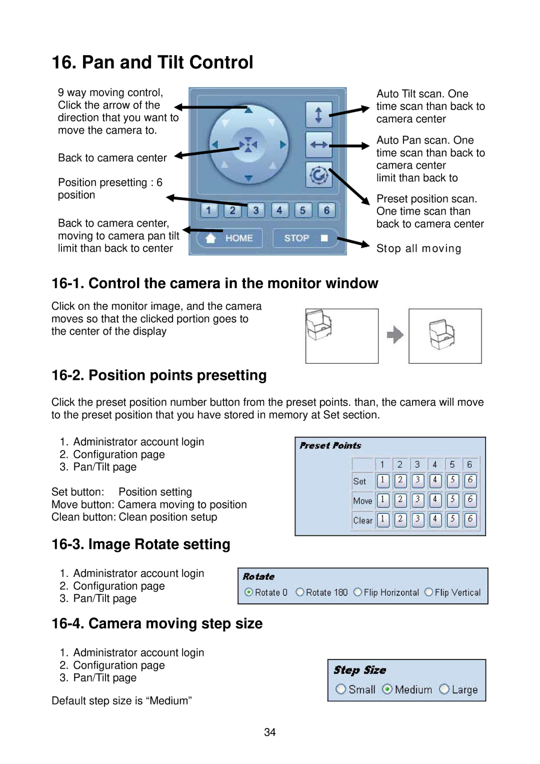 Edimax Technology i-Watcher Pan/Tilt Internet IP Camera Pan and Tilt Control, Control the camera in the monitor window 