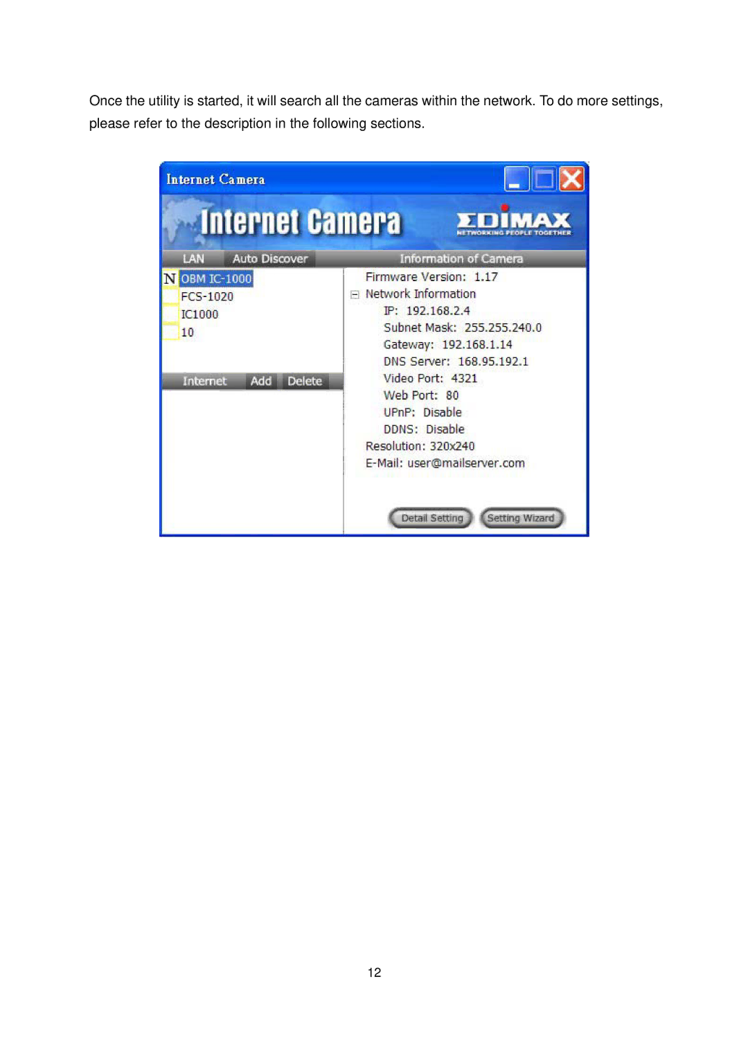 Edimax Technology IC-1000 user manual 