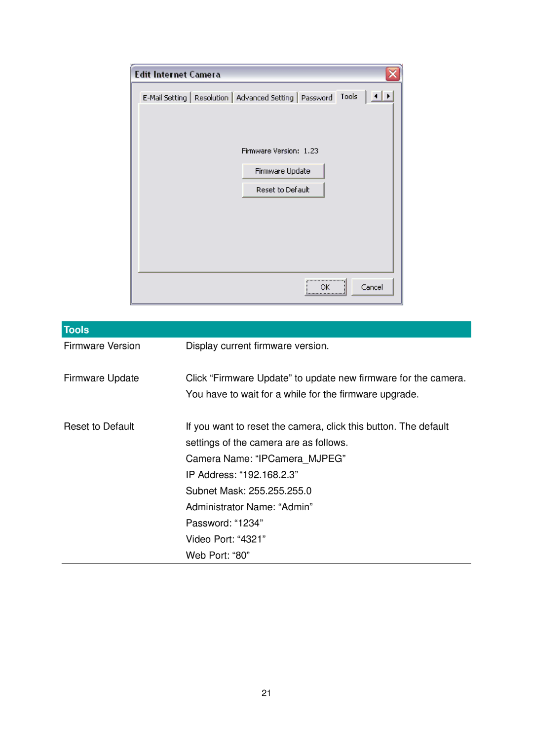 Edimax Technology IC-1000 user manual Tools 