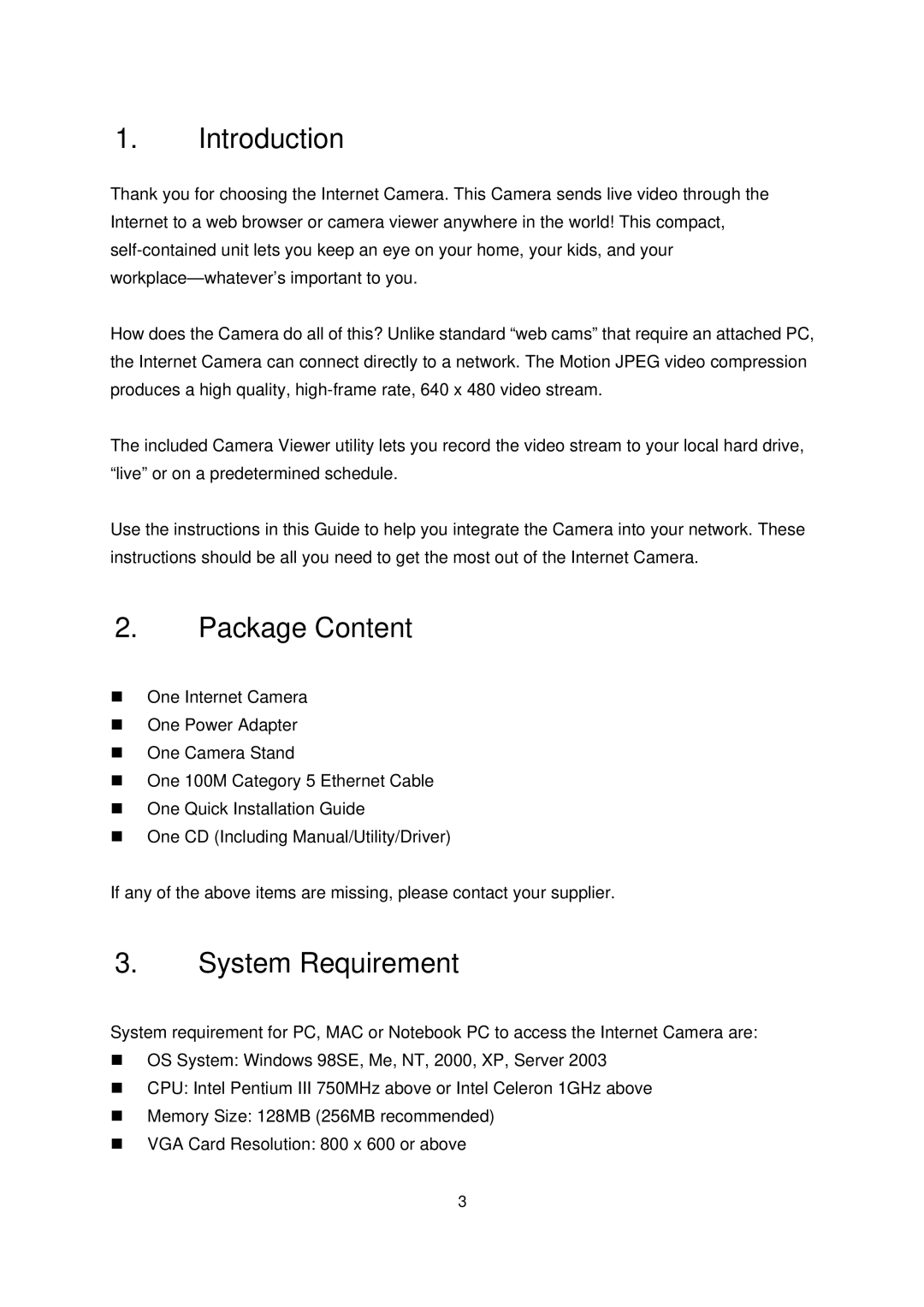 Edimax Technology IC-1000 user manual Introduction, Package Content, System Requirement 