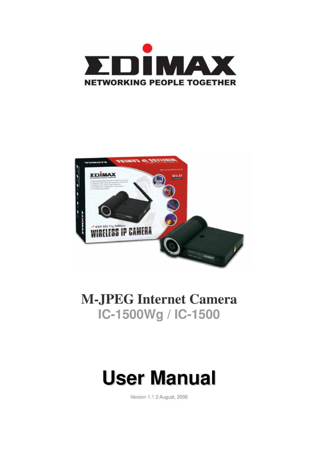 Edimax Technology IC-1500 manual Jpeg Internet Camera 