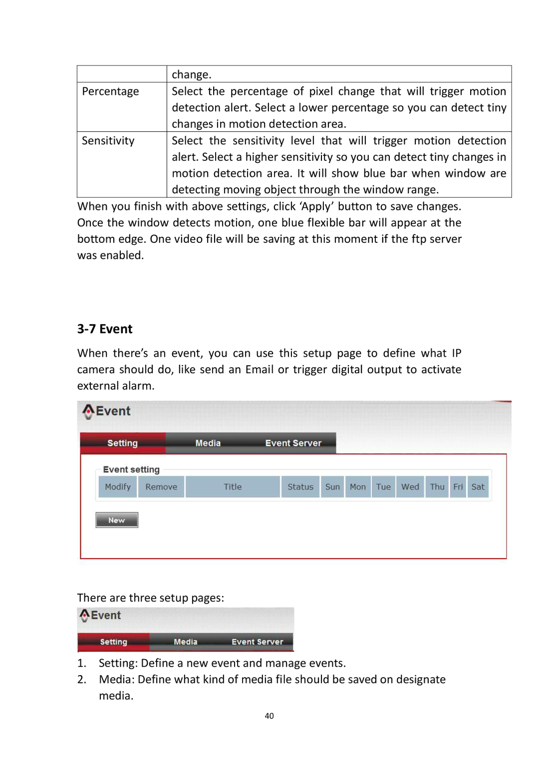 Edimax Technology IR-112E user manual Event 