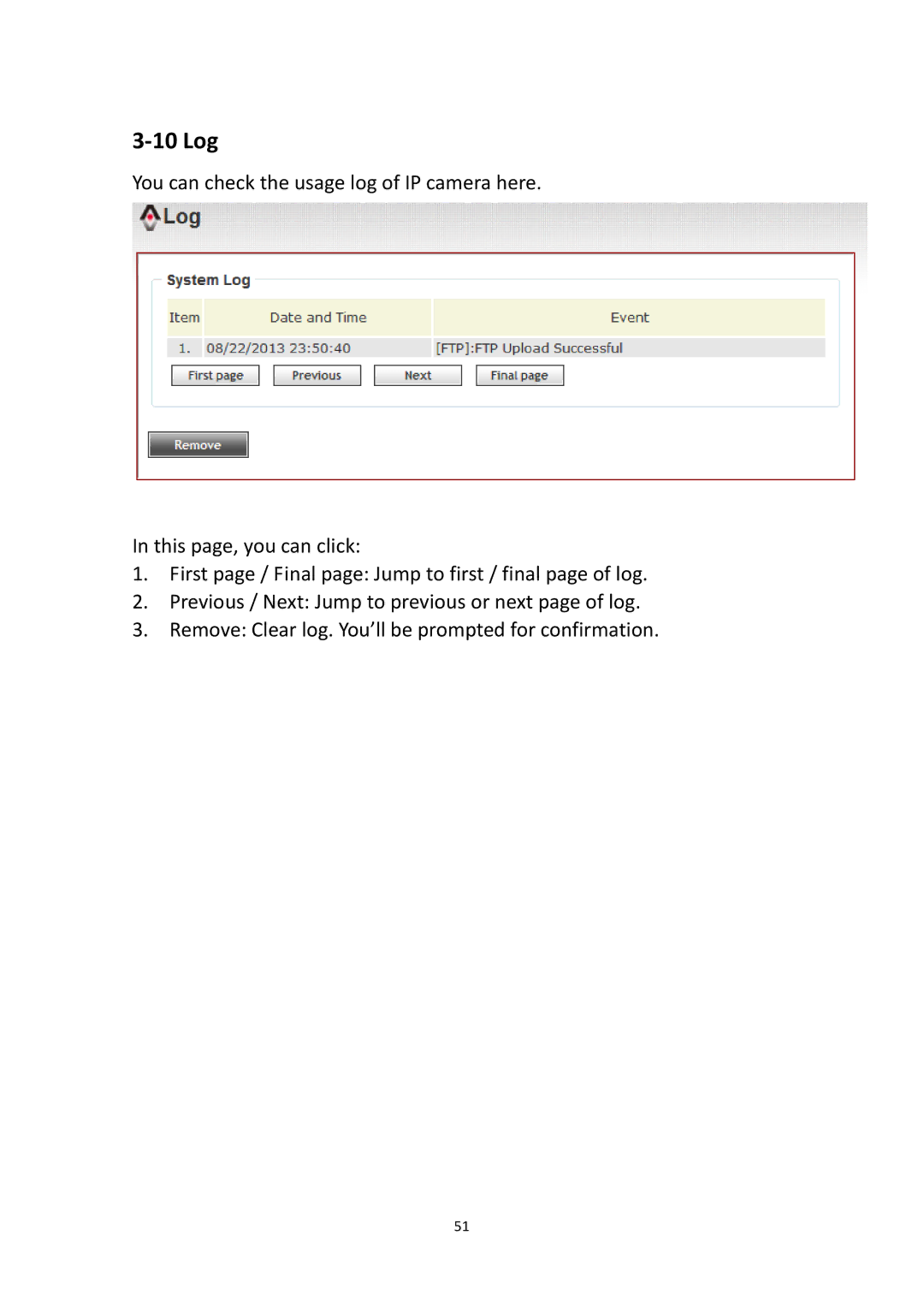 Edimax Technology IR-112E user manual 10 Log 