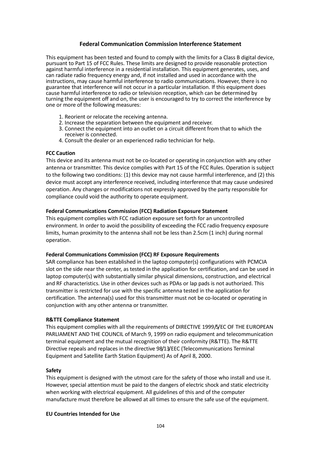 Edimax Technology IR-113E user manual Federal Communication Commission Interference Statement 