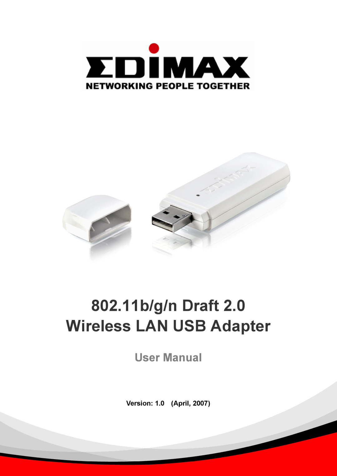 Edimax Technology user manual 802.11b/g/n Draft Wireless LAN USB Adapter 