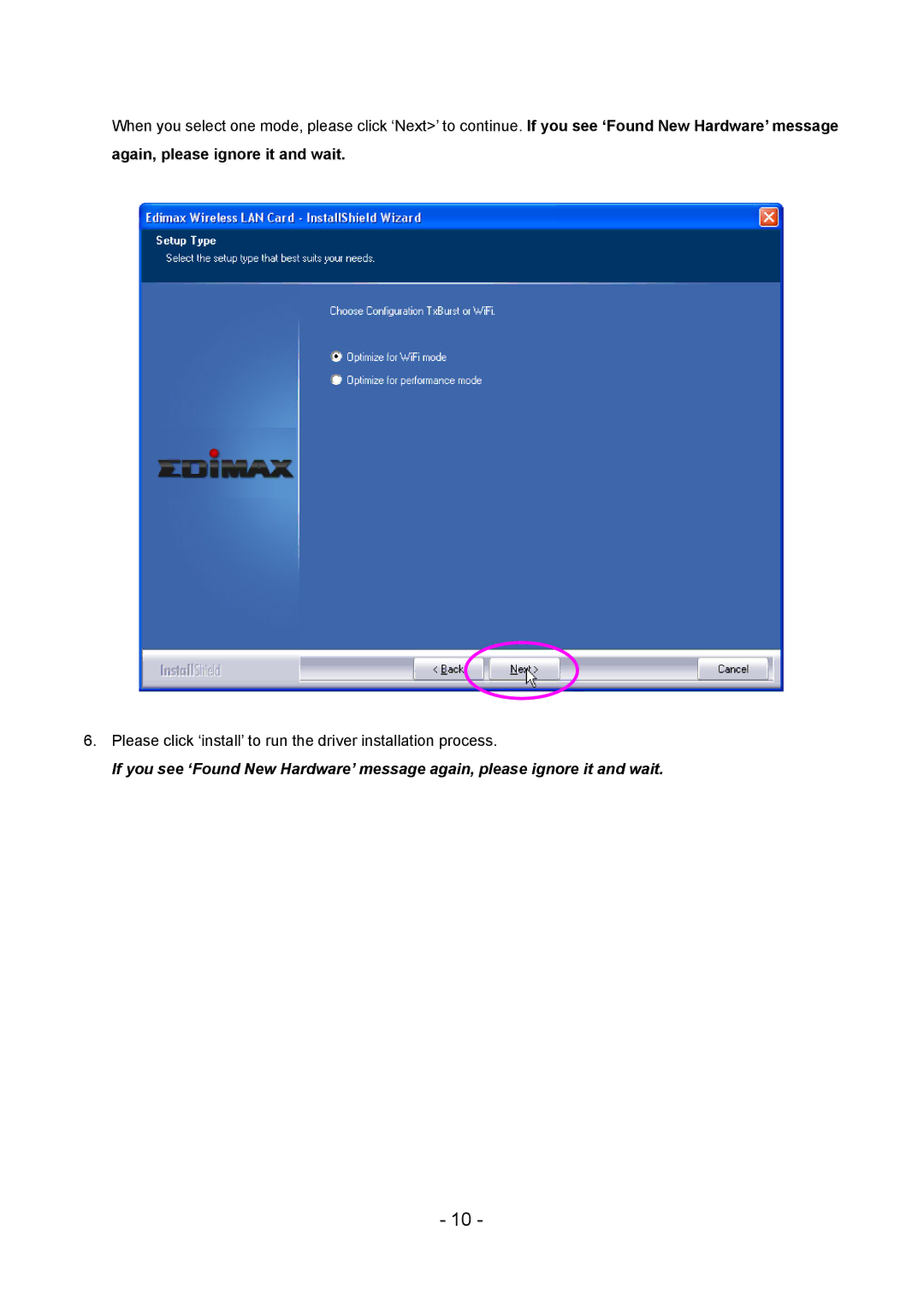 Edimax Technology LAN USB Adapter user manual Again, please ignore it and wait 